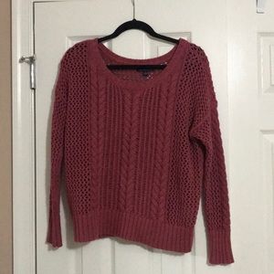 Burgundy American Eagle Knit Sweater